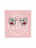 Black Epoxy Bulldog Earrings