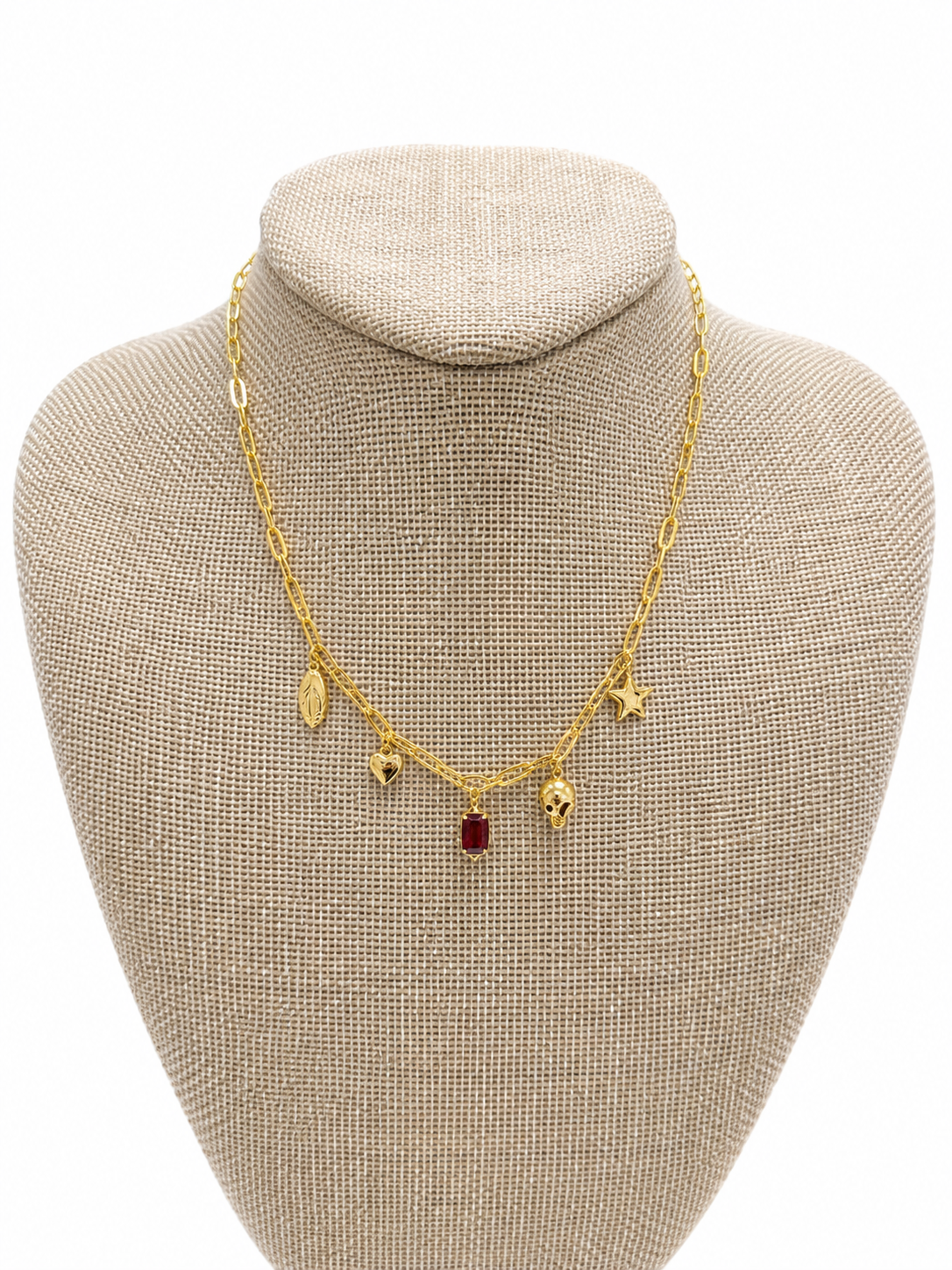 Football Gold Theme Charm Necklace
