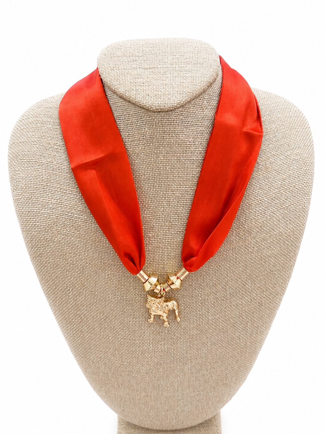 Red/Gold Bulldog Pendant Scarf