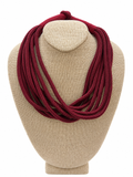 Burgundy 8 Layer Rope Necklace