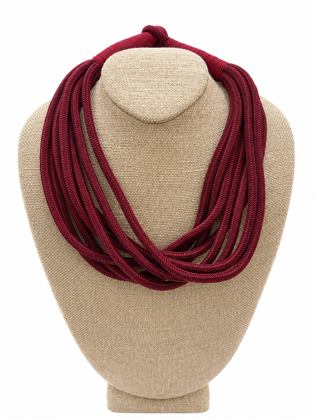 Burgundy 8 Layer Rope Necklace