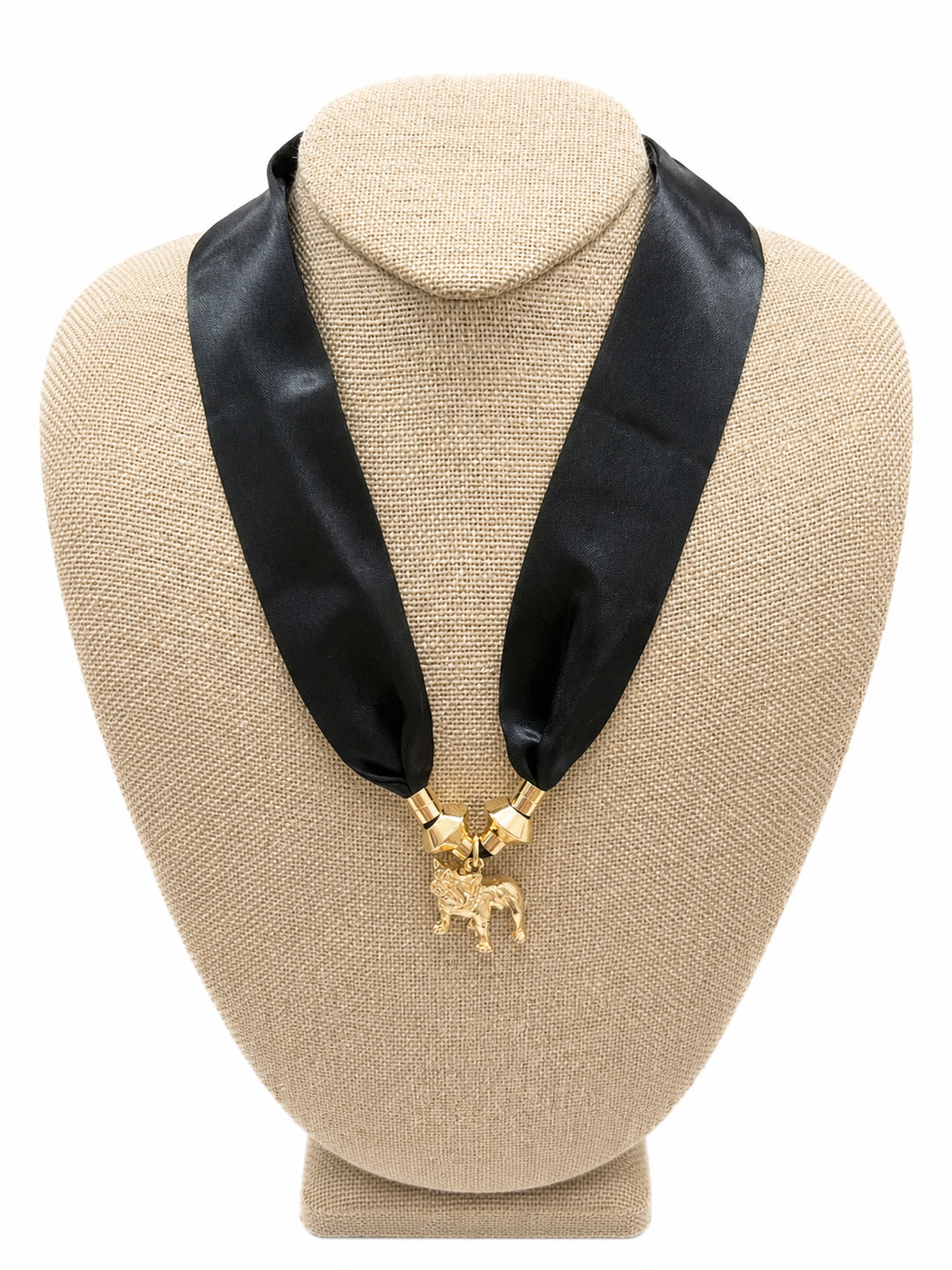 Black/Gold Bulldog Pendant Scarf