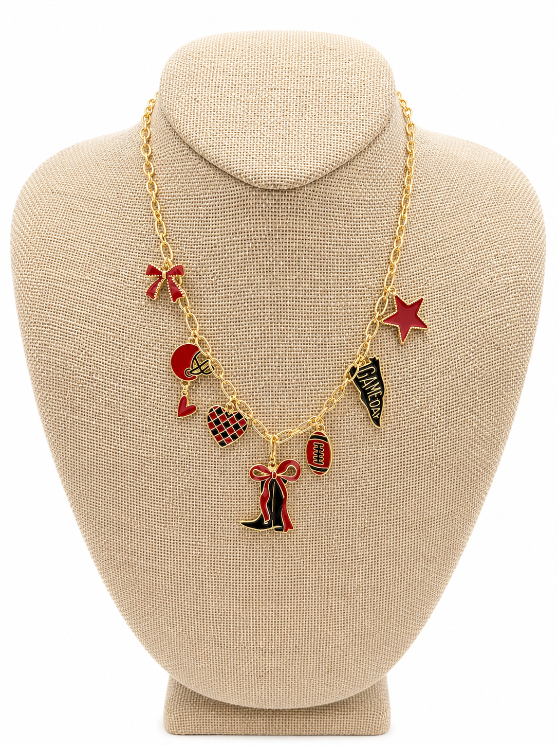 Red/Black Game-day Charm Necklace