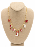 Red/White Football Charm Necklace