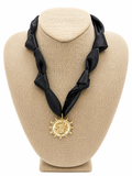 Bulldog Head Pendant Scarf Necklace