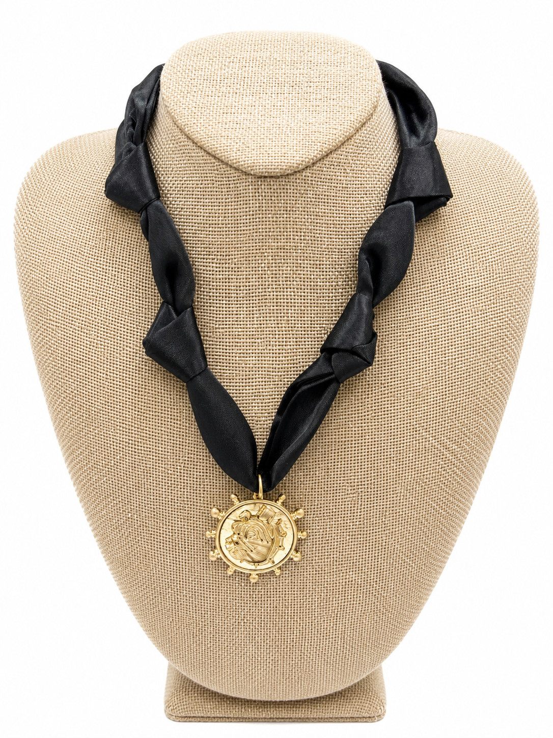 Bulldog Head Pendant Scarf Necklace