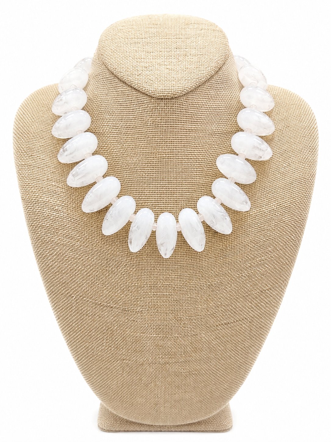 Cloud Marble Pebble Bead Necklace