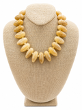 Beige Marble Pebble Bead Necklace