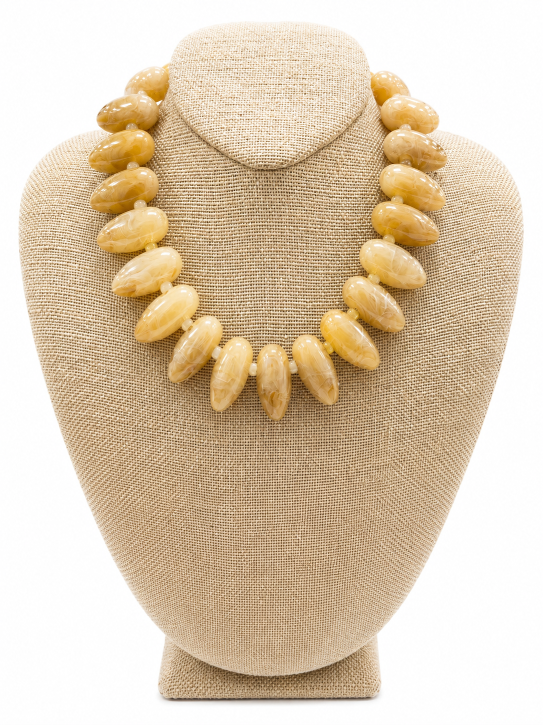 Beige Marble Pebble Bead Necklace