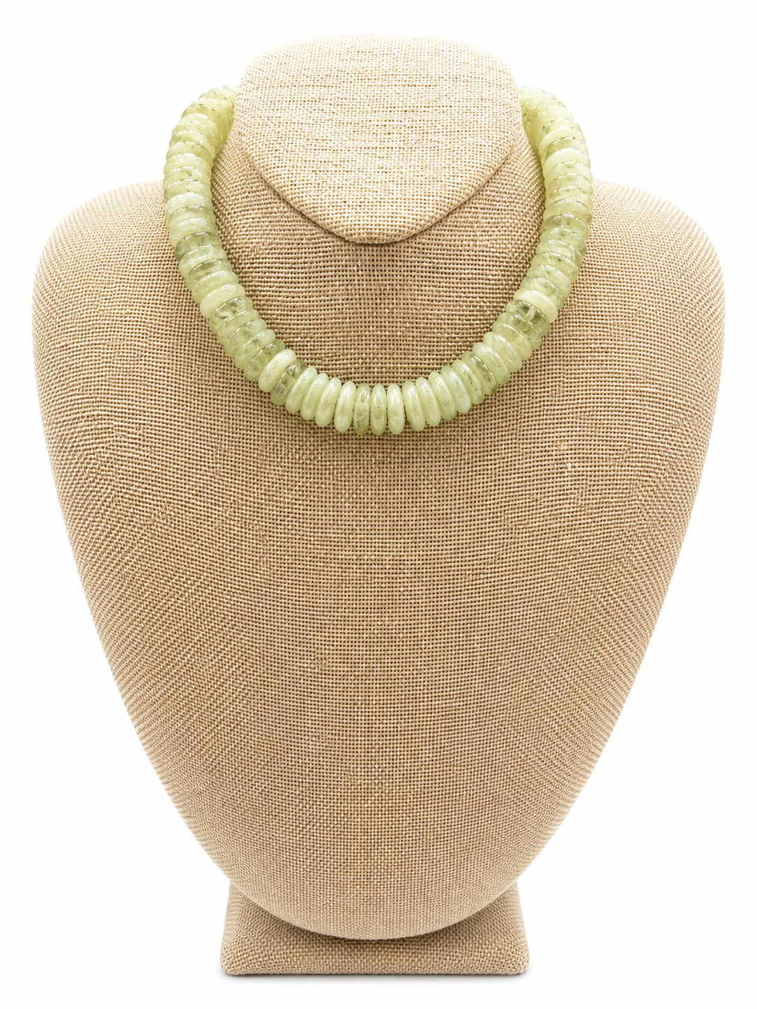 Green/Gold Disk Bead Necklace