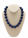 Navy Ball & Knot Necklace