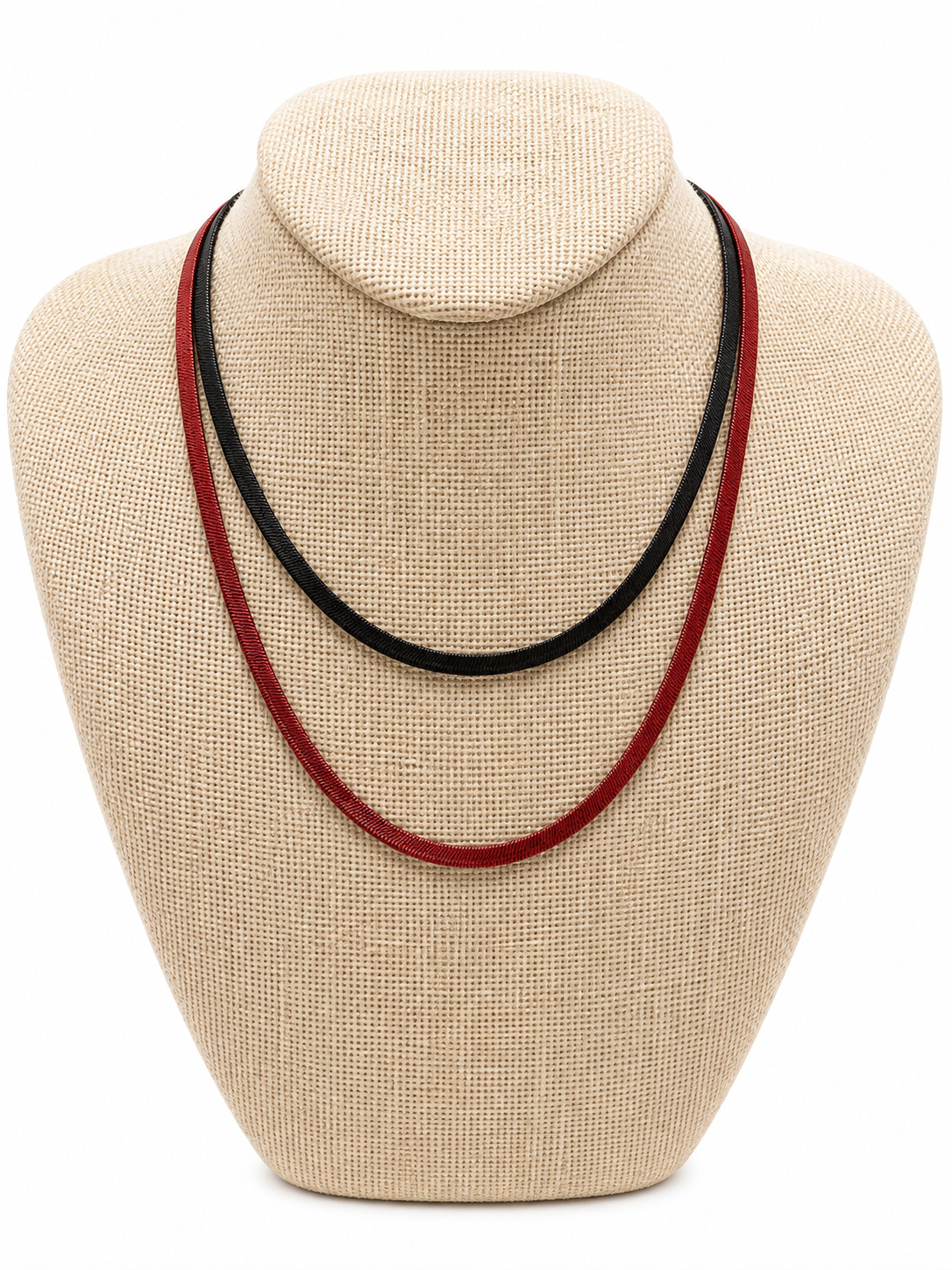 Maroon & Black Chain Necklace Set