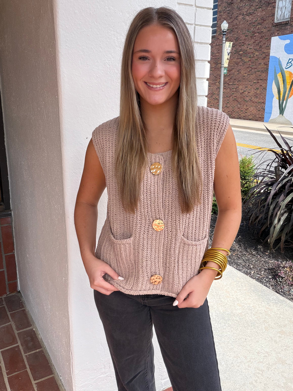 Taupe Classic Knit Top
