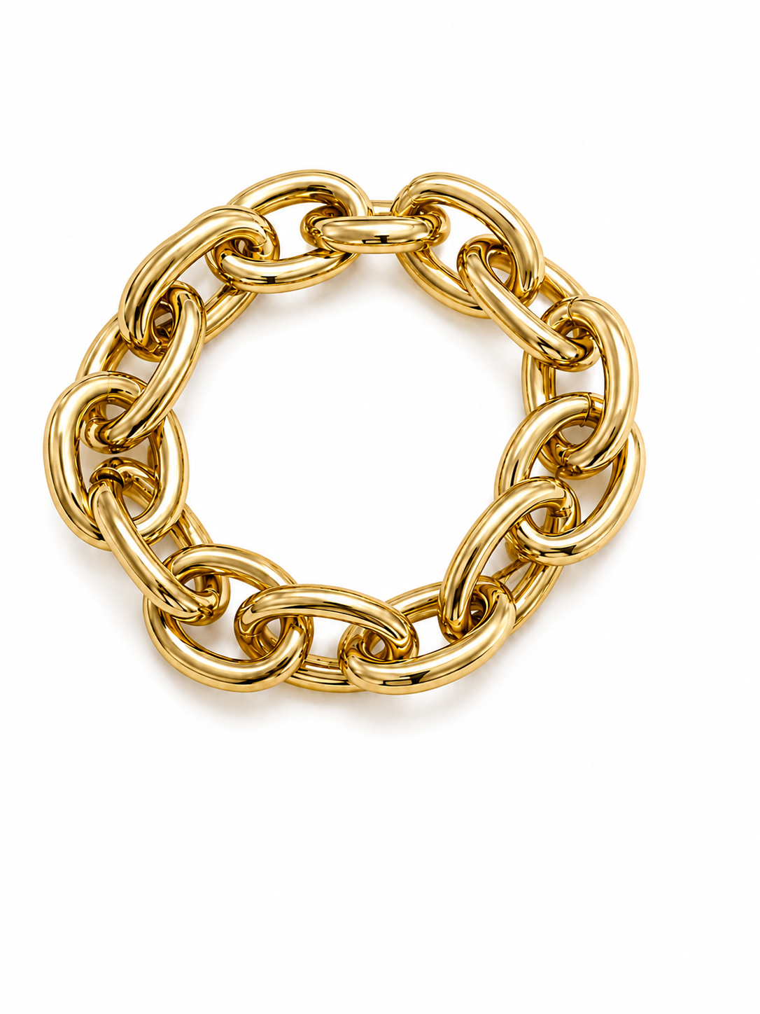 Gold Oval Chain Bracelet