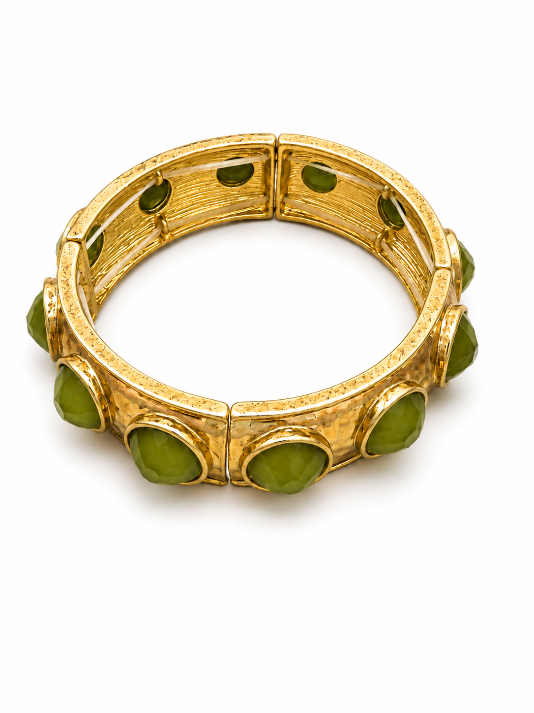 Olive Round Stone Bracelet
