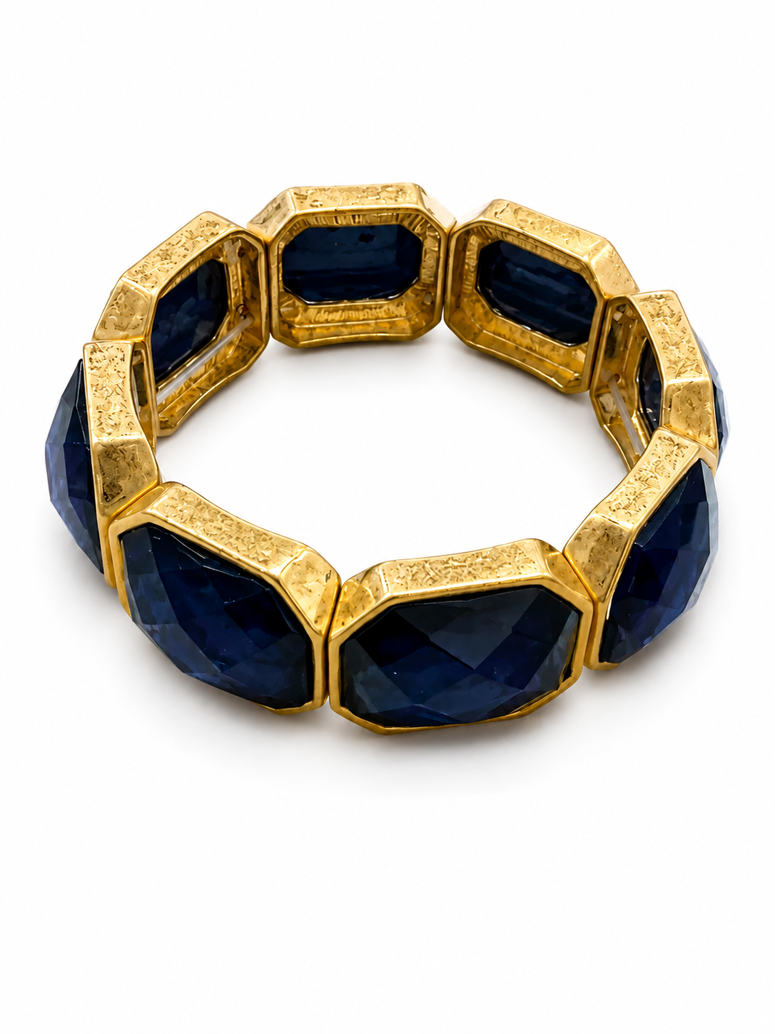 Navy Octagon Stone Bracelet