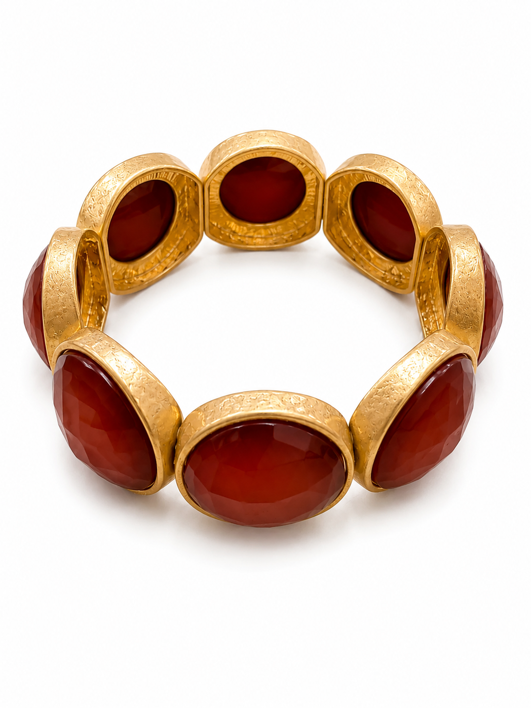Burgundy Round Stone Bracelet