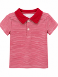Crimson Striped Polo