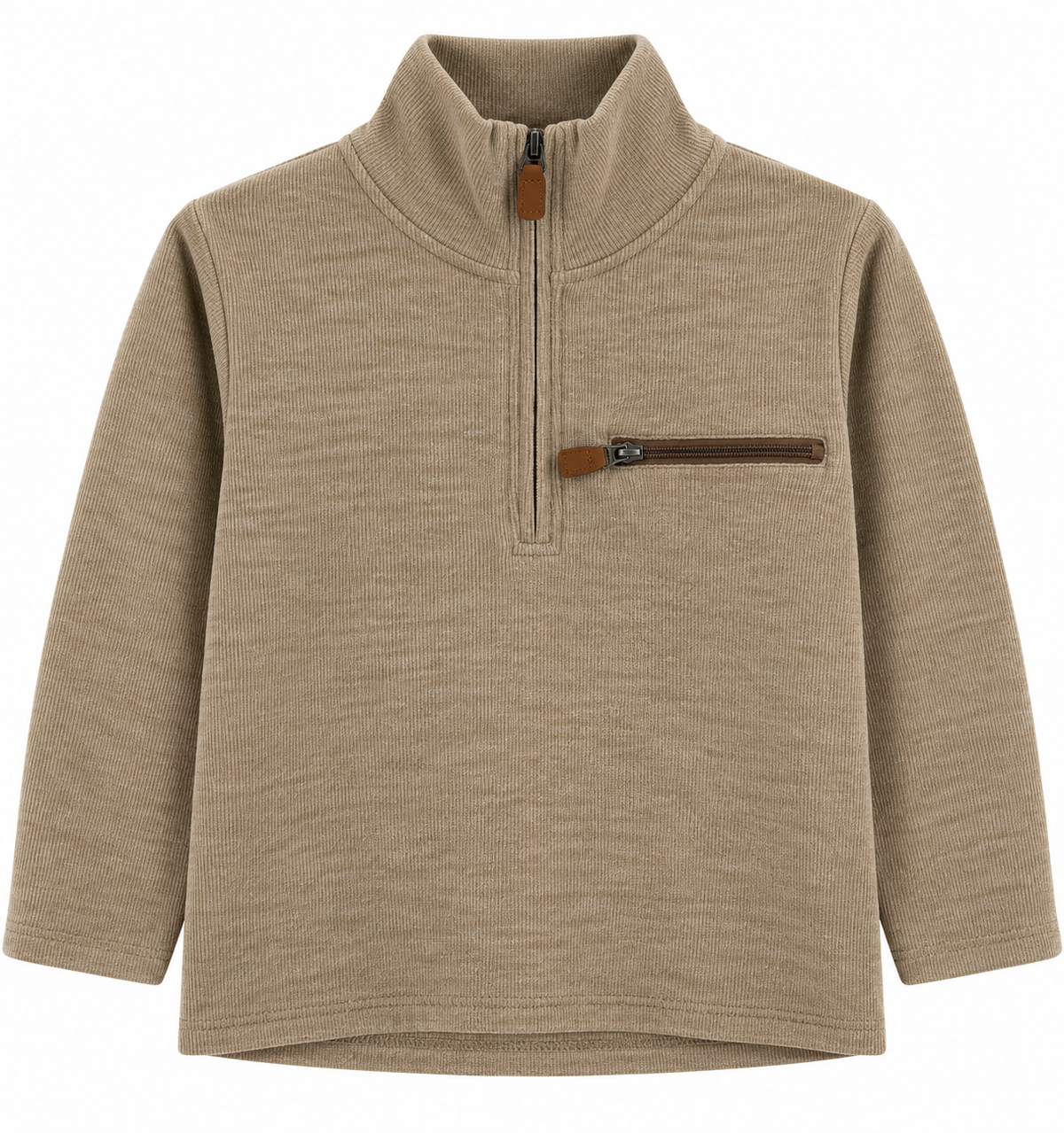 1/4 Zip Pullover - Tan