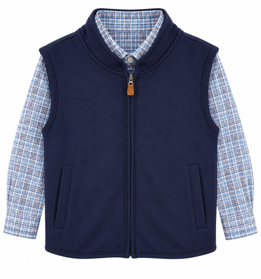 Zip Vest - Navy Blue