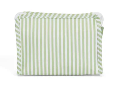 Roadie Sage Striped Zip Pouch- Small