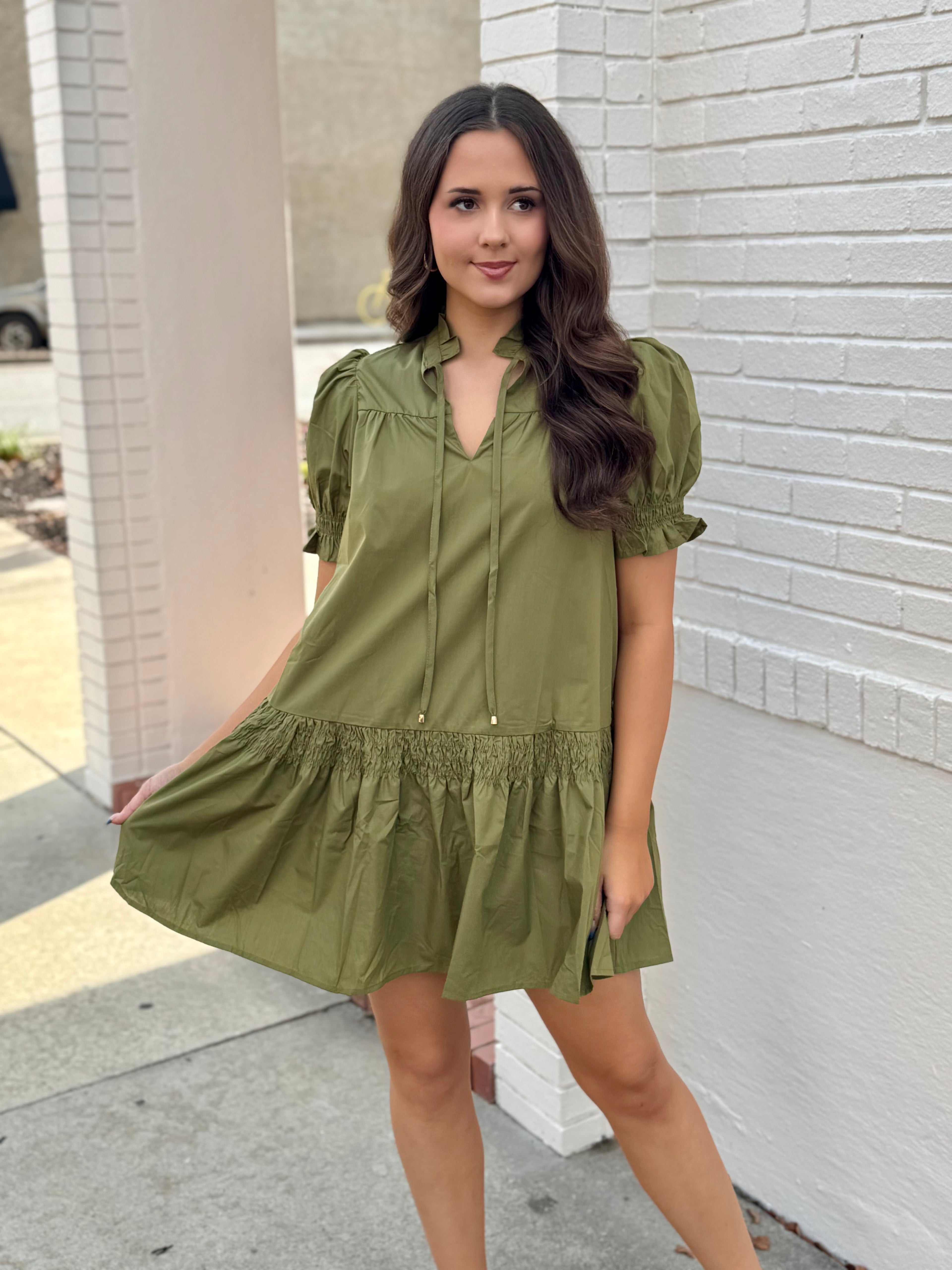 Nora’s Olive Dress