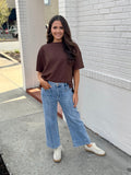 Risen High Rise Crop Jean- light