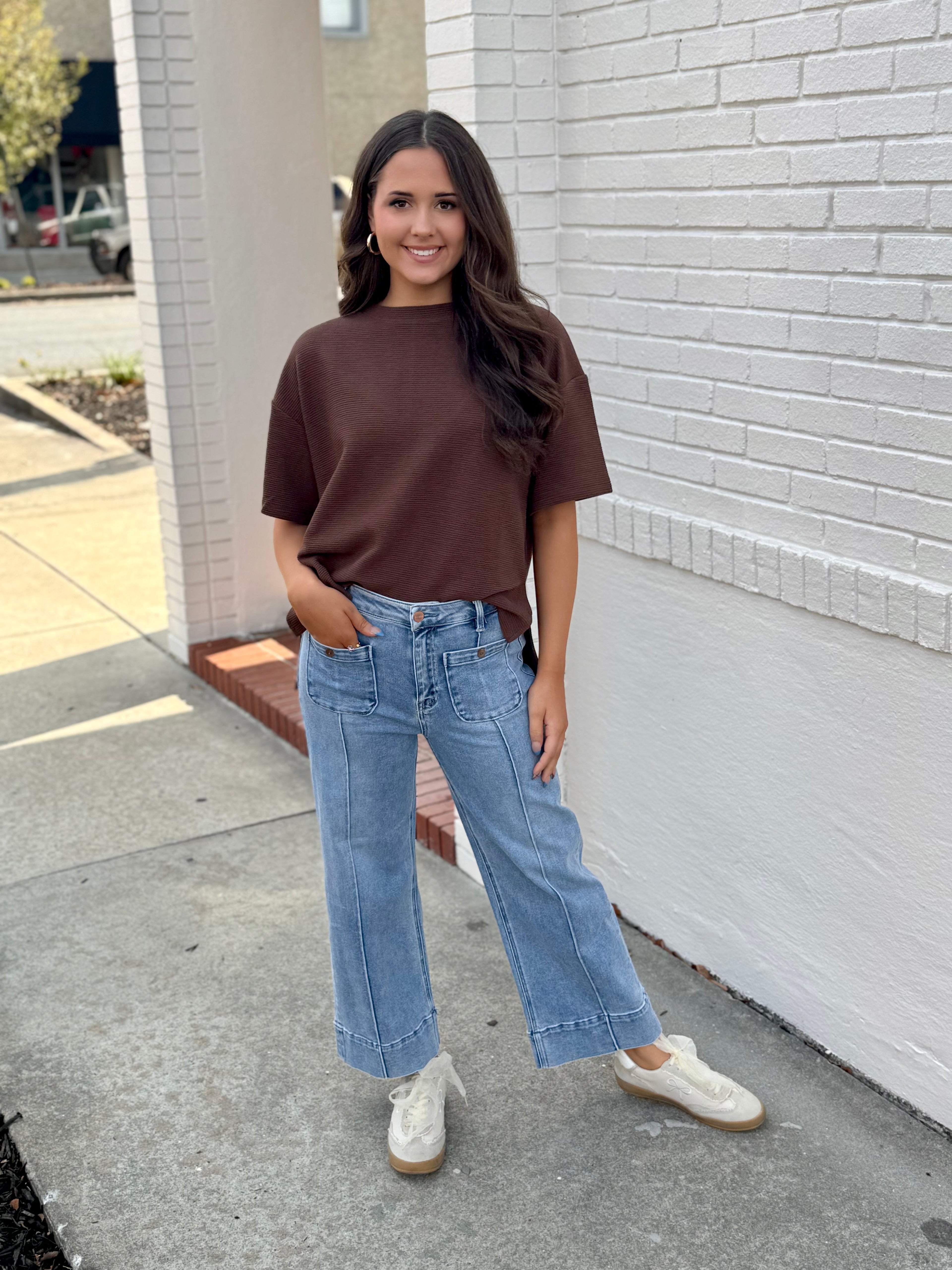 Risen High Rise Crop Jean- light