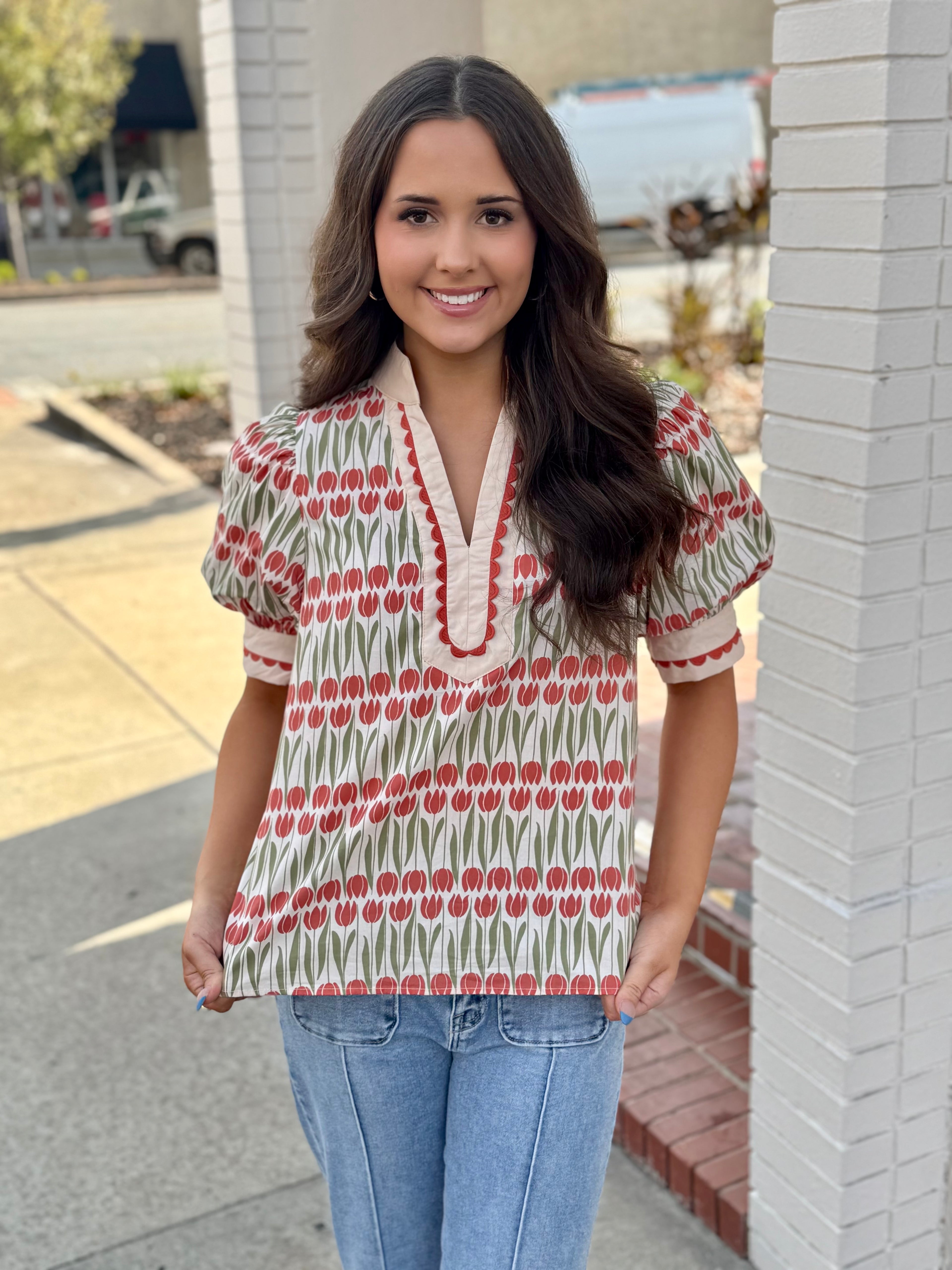 Jennifer’s Coral Top