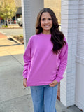Bright Mauve Blue Fleece Sweatshirt