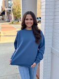 Dusty Blue Fleece Sweatshirt