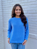 Cornflower Blue Waffle Sweater
