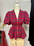 Carlys Christmas Plaid Top
