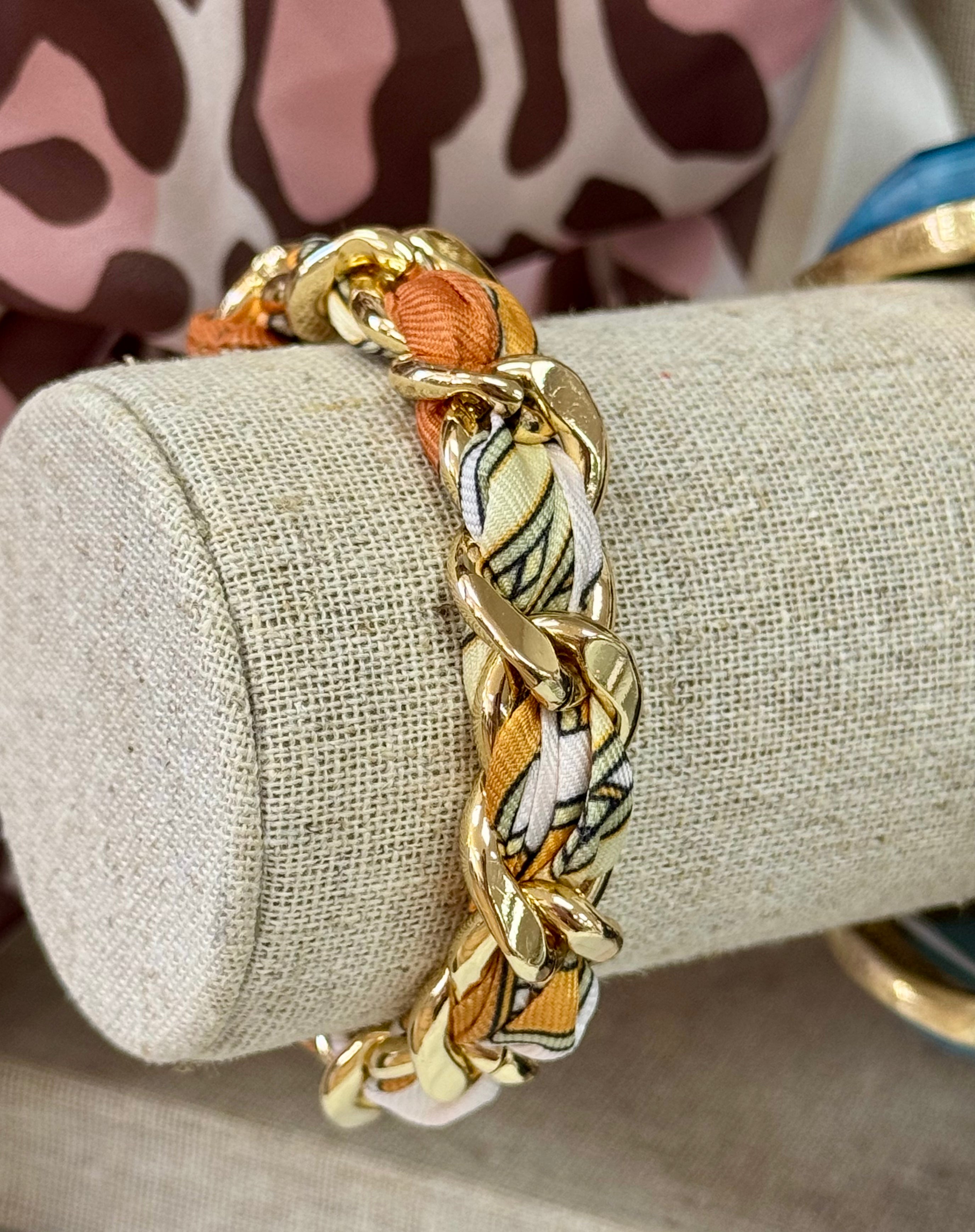 Fall Scarf Bracelet- Orange