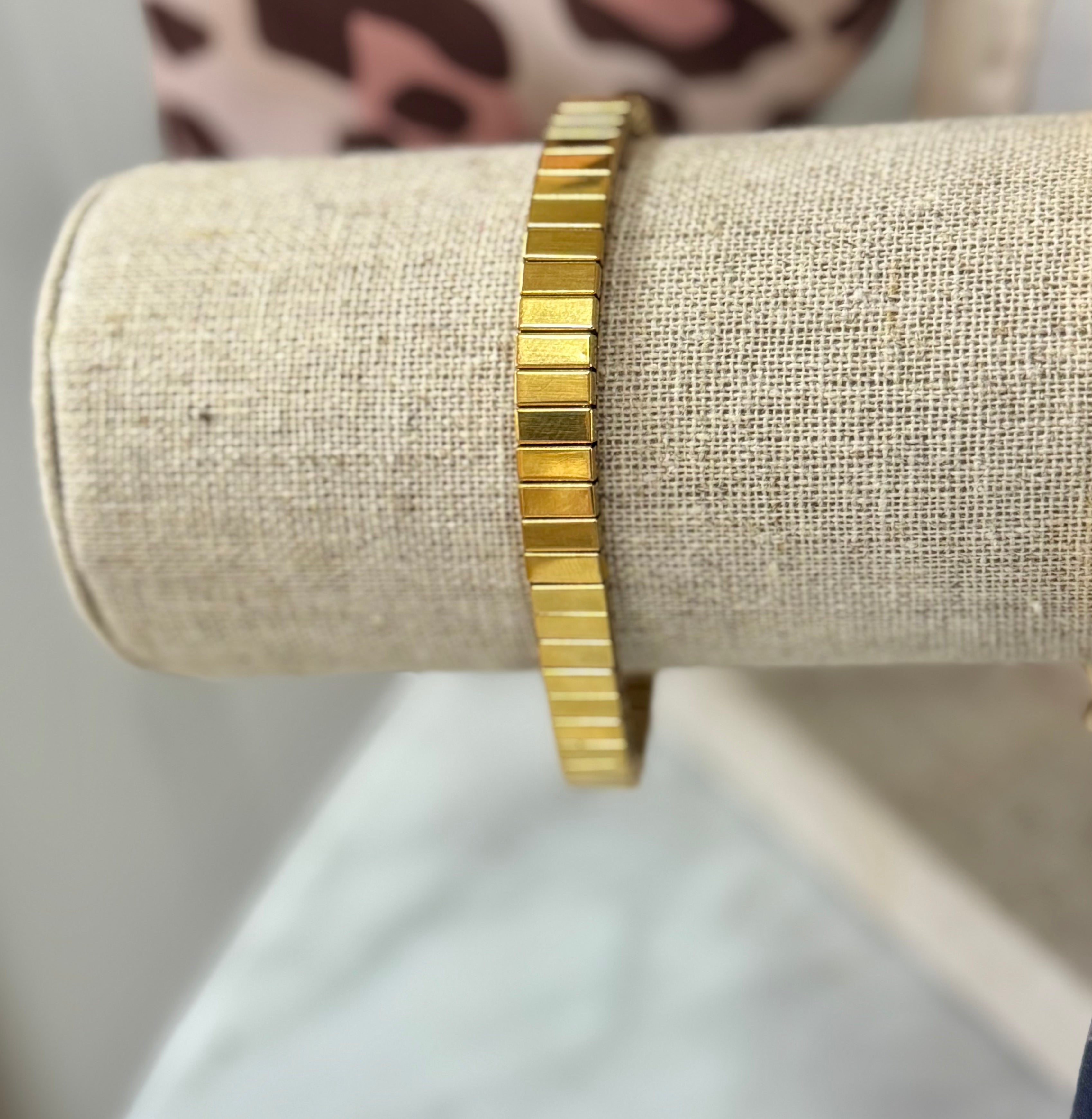 Thin Tile Chain Bracelet