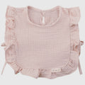Muslin Cotton Ruffle Baby Bib- Pink