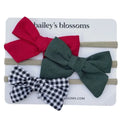 3 PC Nylon Headband Set- Christmas Set
