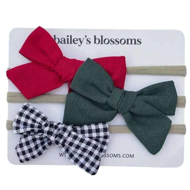 3 PC Nylon Headband Set- Christmas Set