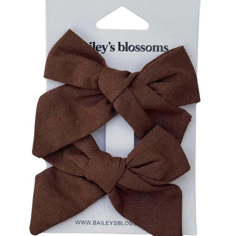 Piggie Set Bows- Chestnut