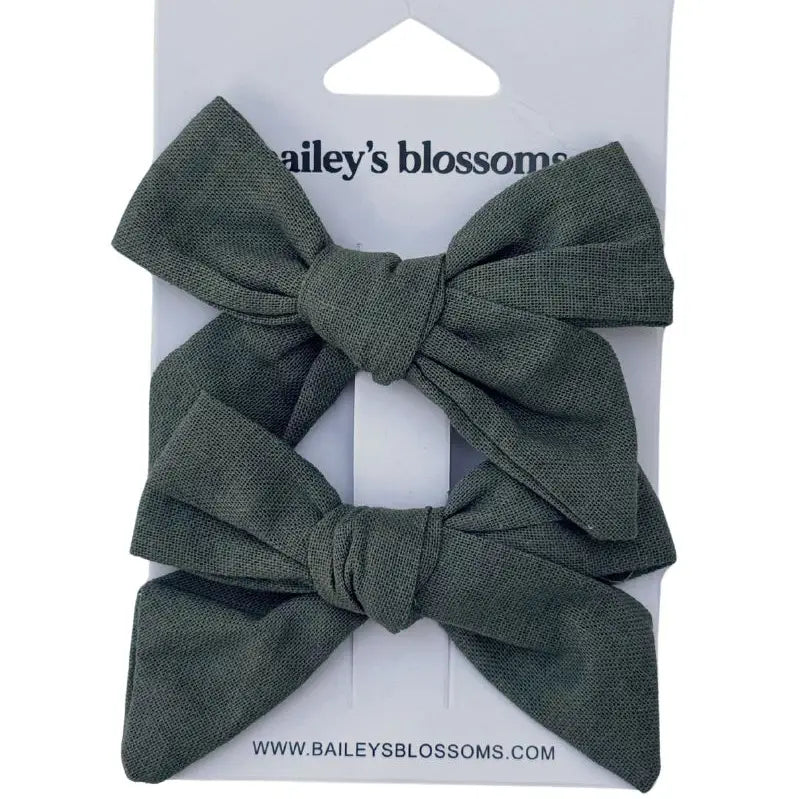 Piggy Set Bows-Olive