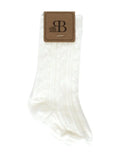 Knee-High Cable Knit Socks- Ivory