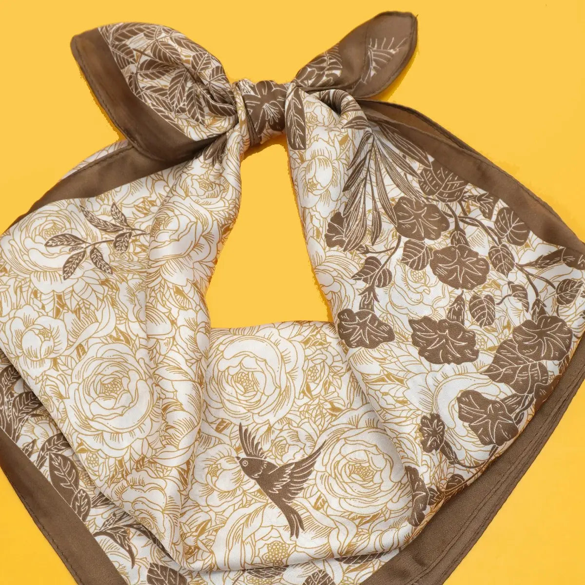 Brown Floral Scarf