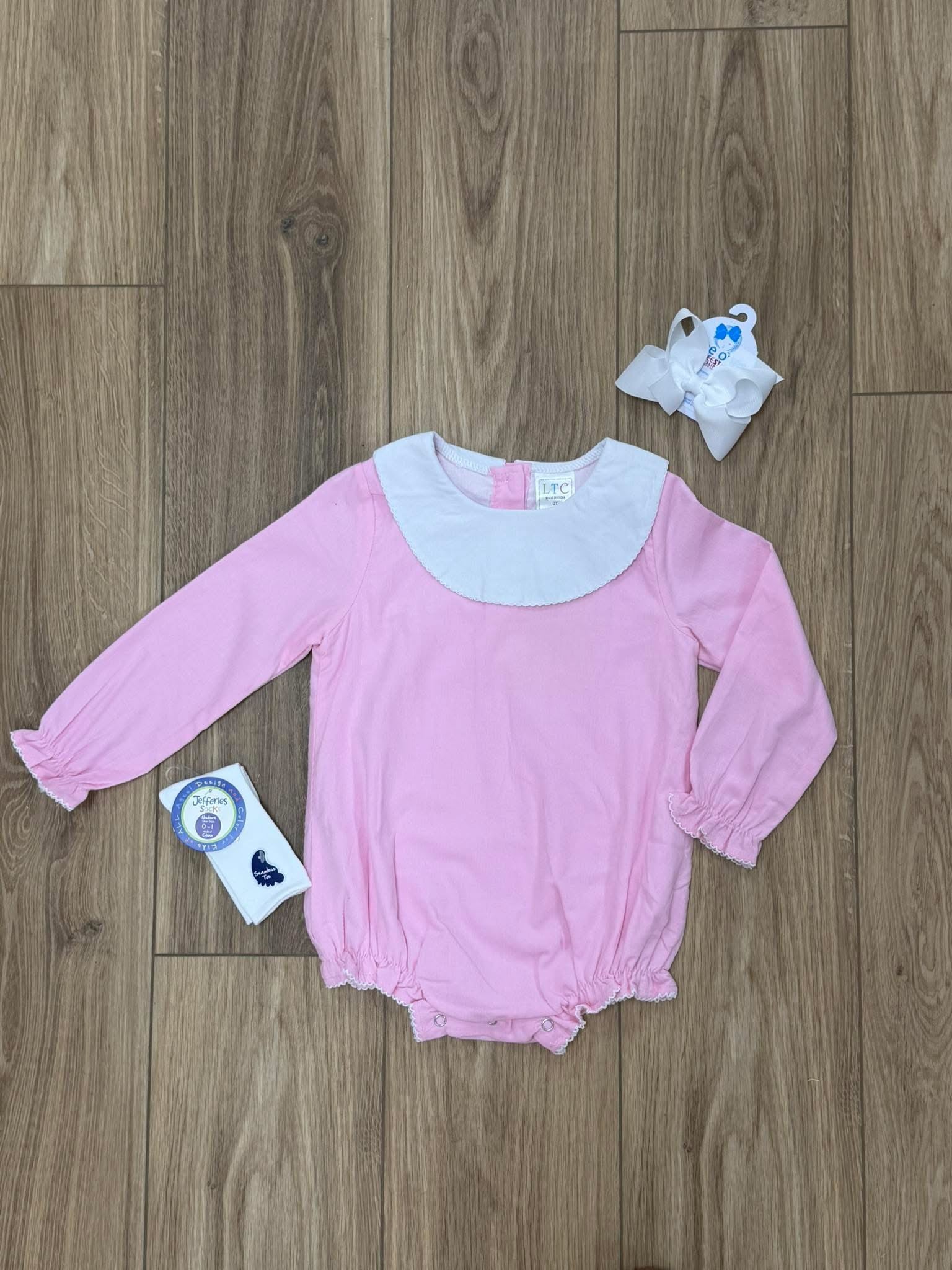 Pink Perfection Long Sleeve Corduroy Bubble
