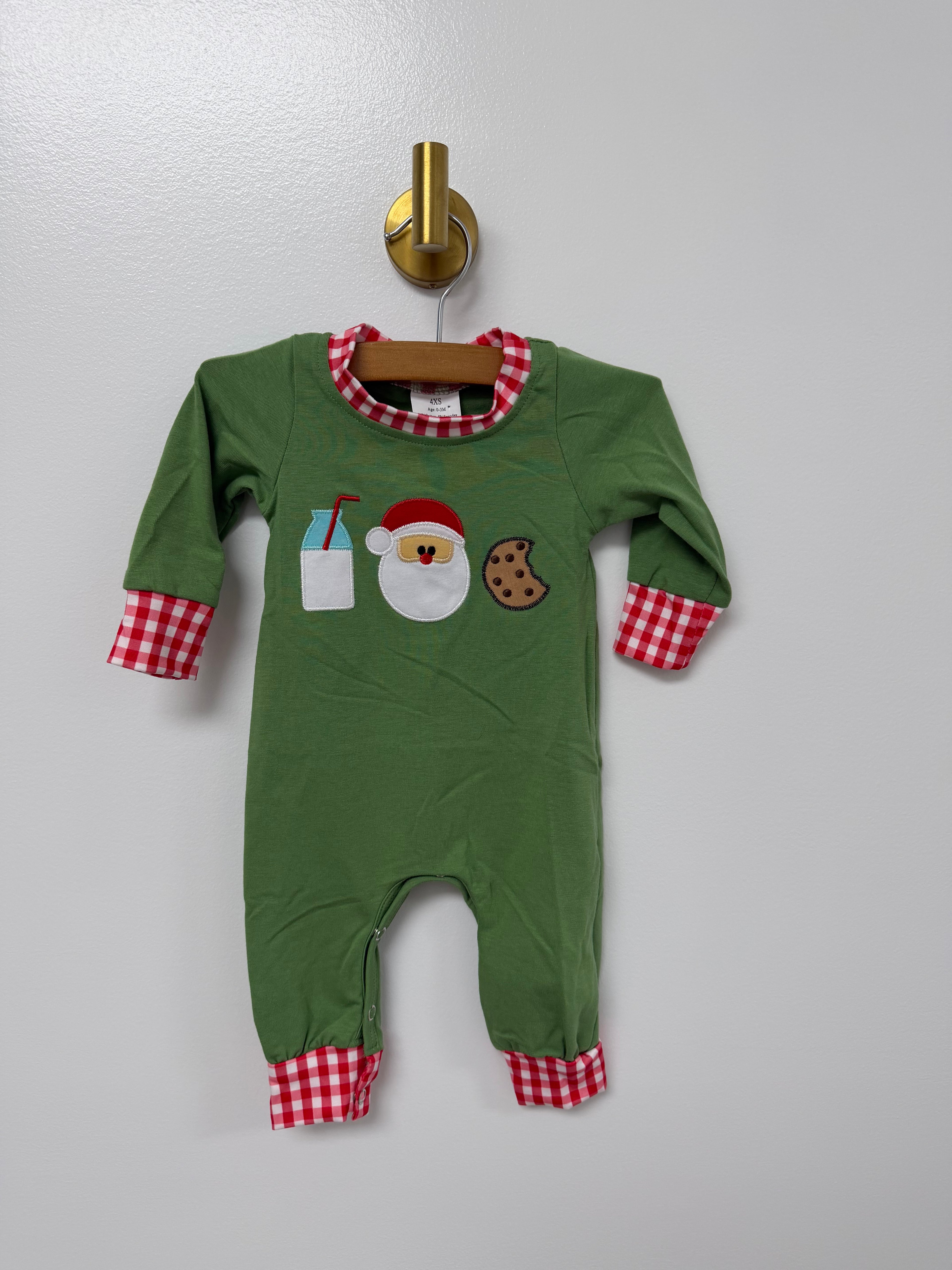 Wren's Green Santa Romper