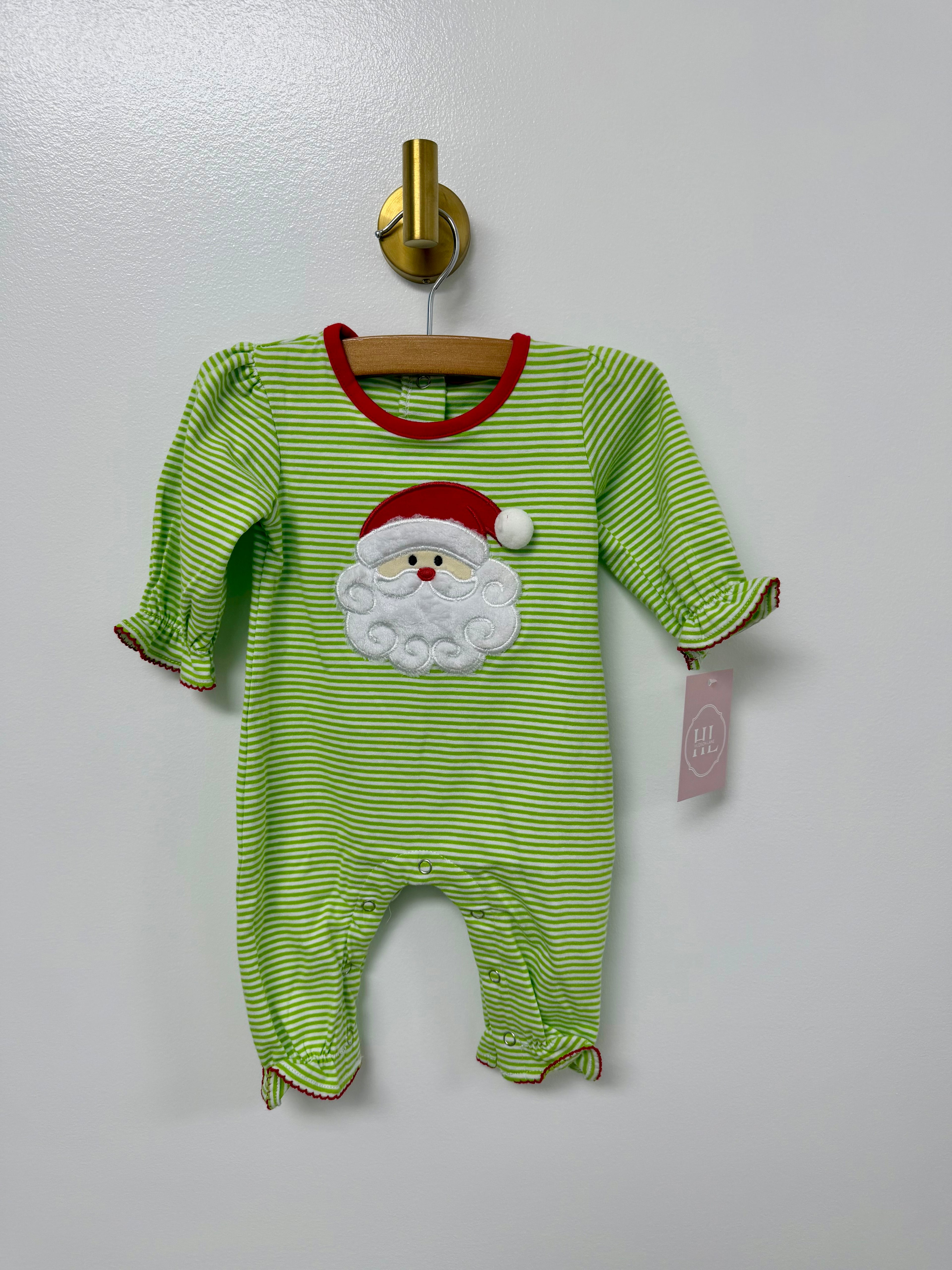 Green Stripe Girls Santa