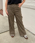 Leopard Print Straight Leg Jeans