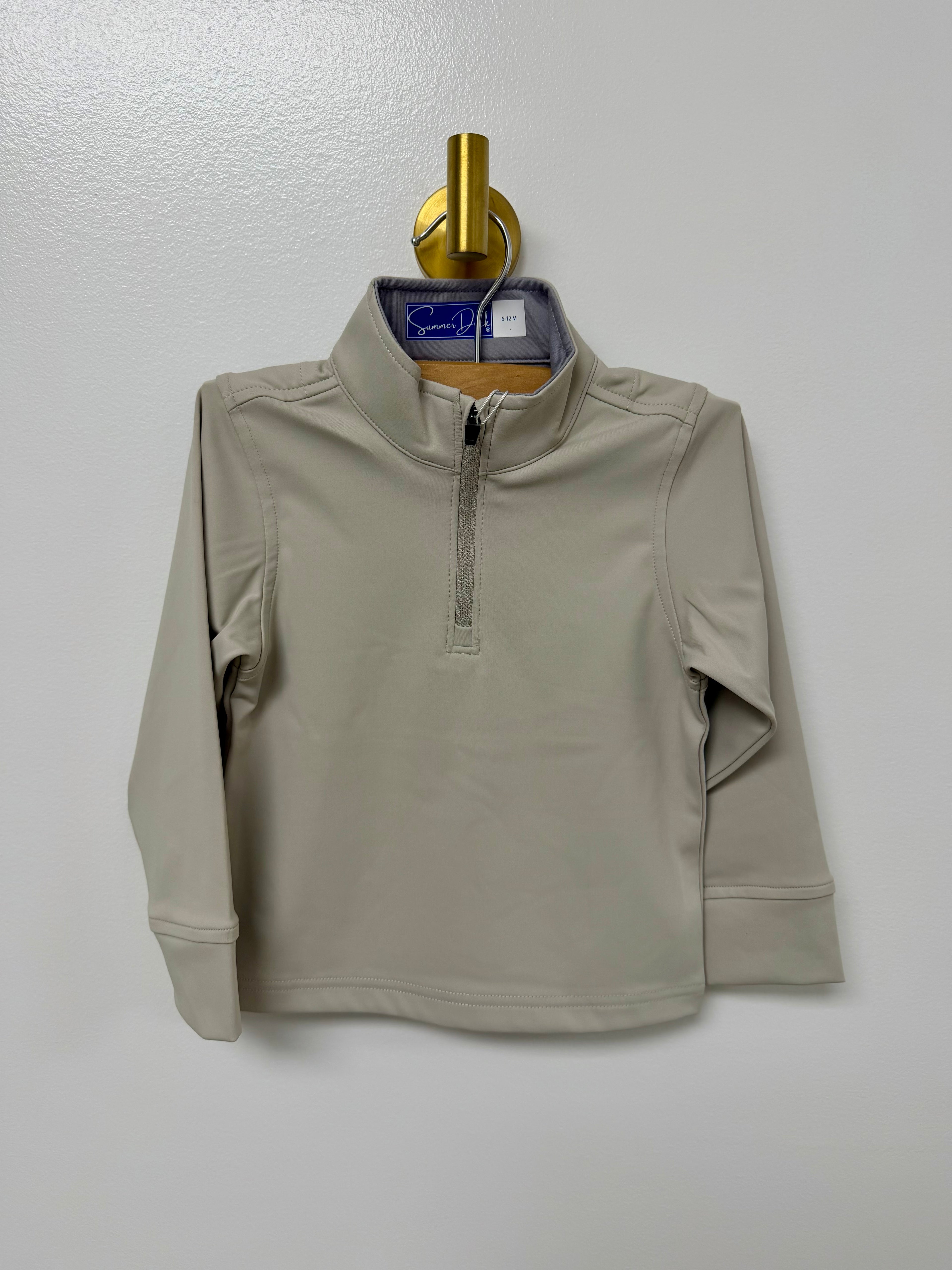 Kids Quarter Zip Performance- Grey