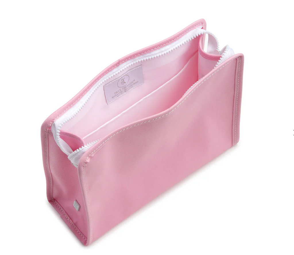 Roadie Solid Pink Zip Pouch- Large